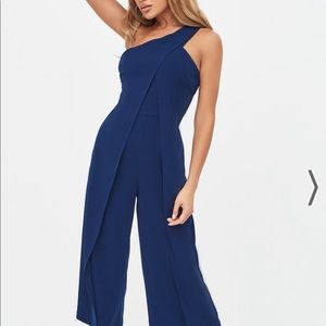 Gorgeous Lavish Alice One shoulder wrap leg culotte jumpsuit